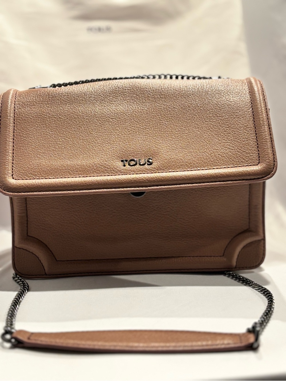 TOUS Pebbled Leather Crossbody in Blush